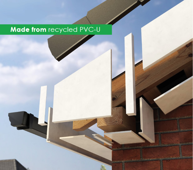 all our roofline products are made from recycled upvc